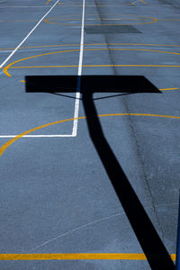 Basket shadow on the basketball court