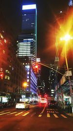 Light trails on city street