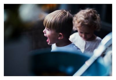 Portrait of boy looking at camera