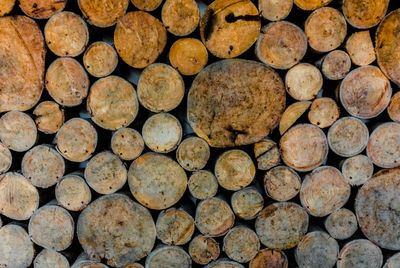 Full frame shot of logs