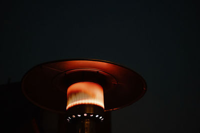 Close upmost patio heater at night