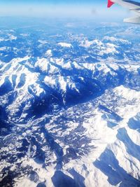 Aerial view of snowcapped mountains