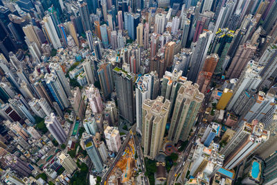 Aerial view of modern buildings in city