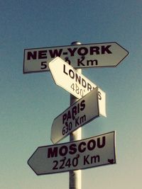 Low angle view of road sign