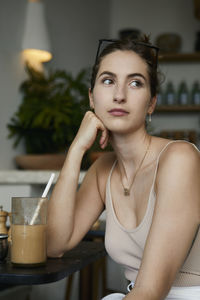 Portrait of a serious young woman