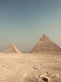 Scenic view of desert against clear sky