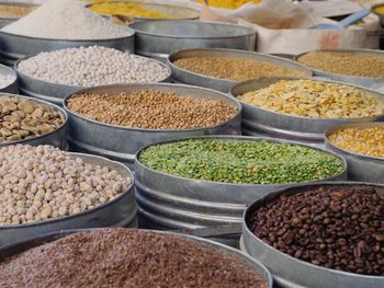 Full frame shot of legumes for sale at market stall