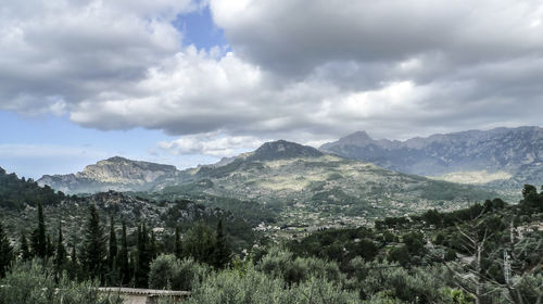 Scenic view of mountains against sky