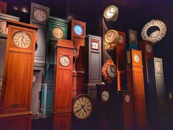 Close-up of clock on wall