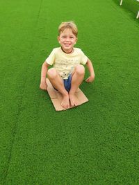 Portrait of a boy enjoy his fun world