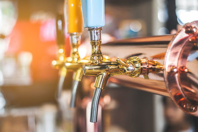 Close-up of beer glass