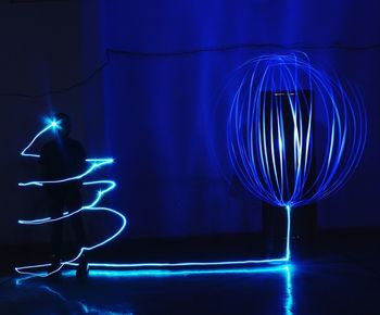 Close-up of illuminated lighting equipment
