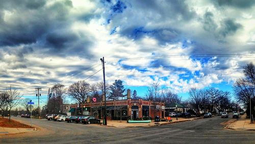 View of road against cloudy sky