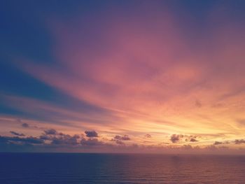 Scenic view of sea against sky at sunset