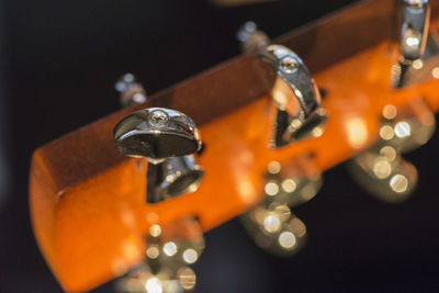 Close-up of guitar head