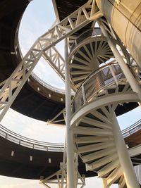 Low angle view of spiral staircase