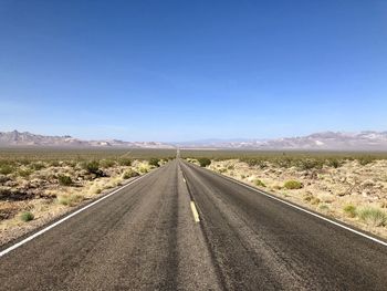 Empty road along landscape