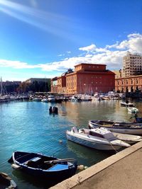 Boats in harbor