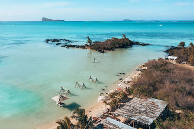 High angle view of beach