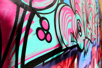 Full frame shot of colorful painted wall