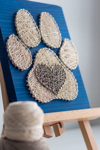 Low angle view of cookies on table