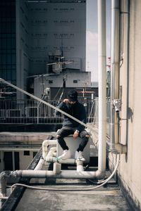 Man on railing