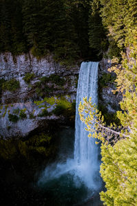 High angle view of waterfall