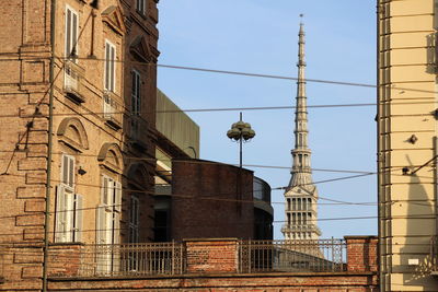 Low angle view of buildings in city