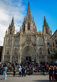 Low angle view of barcelona cathedral