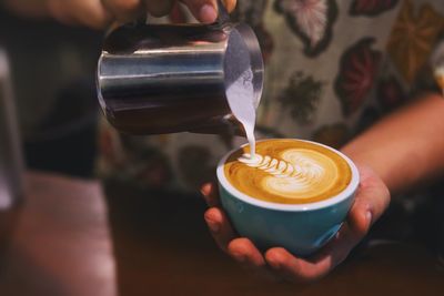 Close-up of coffee cup on table