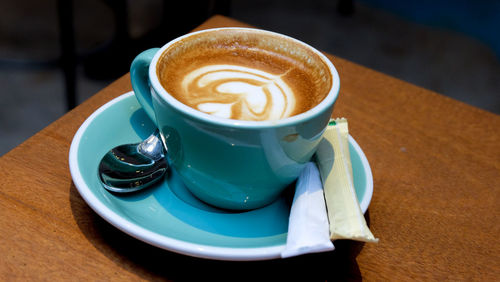 Coffee cup on table