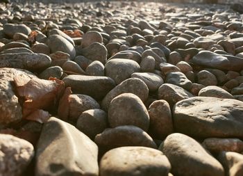 High angle view of stones