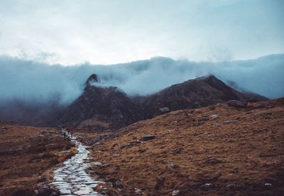 Scenic view of mountains against sky