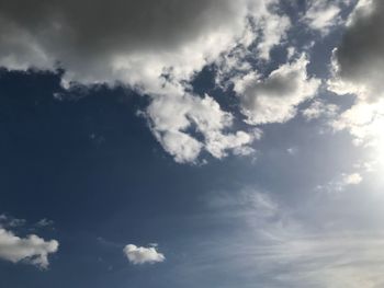 Low angle view of clouds in sky
