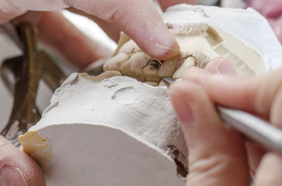 Close-up of couple hands