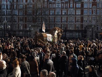 People on street in city