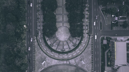 High angle view of buildings in city