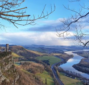 High angle view of landscape against sky