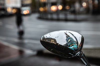 Close-up of car on street