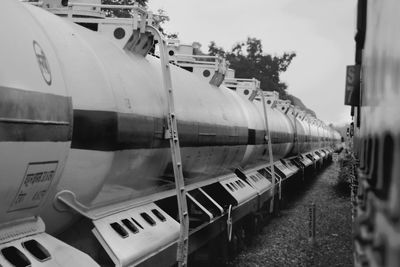 Close-up of cars against sky