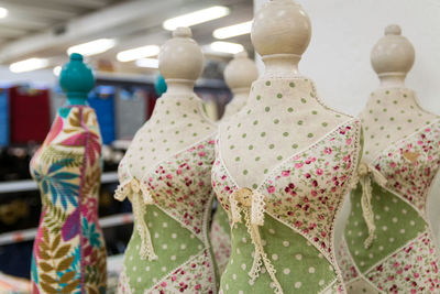 Close-up of christmas decorations in store