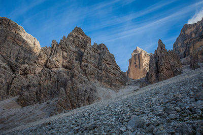 Panoramic view of rocky mountains against sky