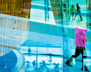 Reflection of woman in water