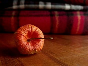 Close-up of apple on table