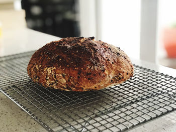 Close-up of bread on table