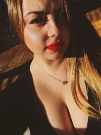 Close-up portrait of young woman