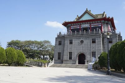 Low angle view of historic building against sky