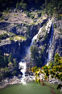 Scenic view of waterfall