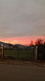 Scenic view of field against sky during sunset