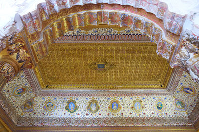 Low angle view of ceiling of building